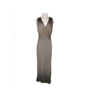 Olive, beaded gown, size 6